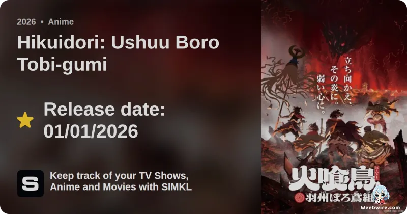 Hikuidori: Ushuu Boro Tobi-gumi Anime Premieres Jan 2026 | Weebwire